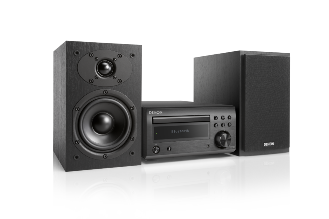 DENON D M41 BL speakers BL 1 Denon D-M41 Mini Hi-Fi Sarja CD:llä, Bluetoothilla ja radiolla Useita palkintoja voittaneen D-M40:n seuraaja D-M41 tarjoaa käyttäjilleen parempaa ääntä, tyylikkäämmän ulkonäön ja monipuolisemmin toimintoja. Mikrosarjan RCD-M41 vahvistimessa on CD-koneiston ja FM/AM-virittimen lisäksi kaksi optista tuloa, joten voit kytkeä siihen television, digiboksin tai muun digitaalisen laitteen, joka ansaitsee paremman äänen. SC-M41 kaiuttimet ovat viritetty eurooppalaisen musiikkimaun mukaisesti tukeakseen mikrosarjan keskusyksikön ääntä.